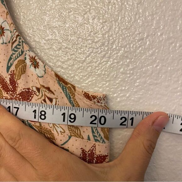 Universal Thread Sleeveless Linen Tie-Front boho blush floral dress beach midi S - Picture 10 of 12